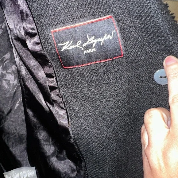 EUC Karl Lagerfeld Textured Black Jacket - Picture 8 of 11